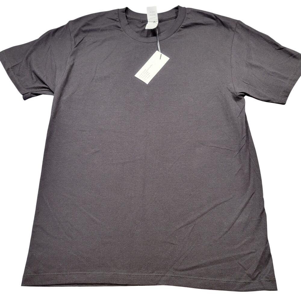 Bayside Black Shirt Solid Classic Tee Short Sleeves Crew Neck NEW Women's Size S